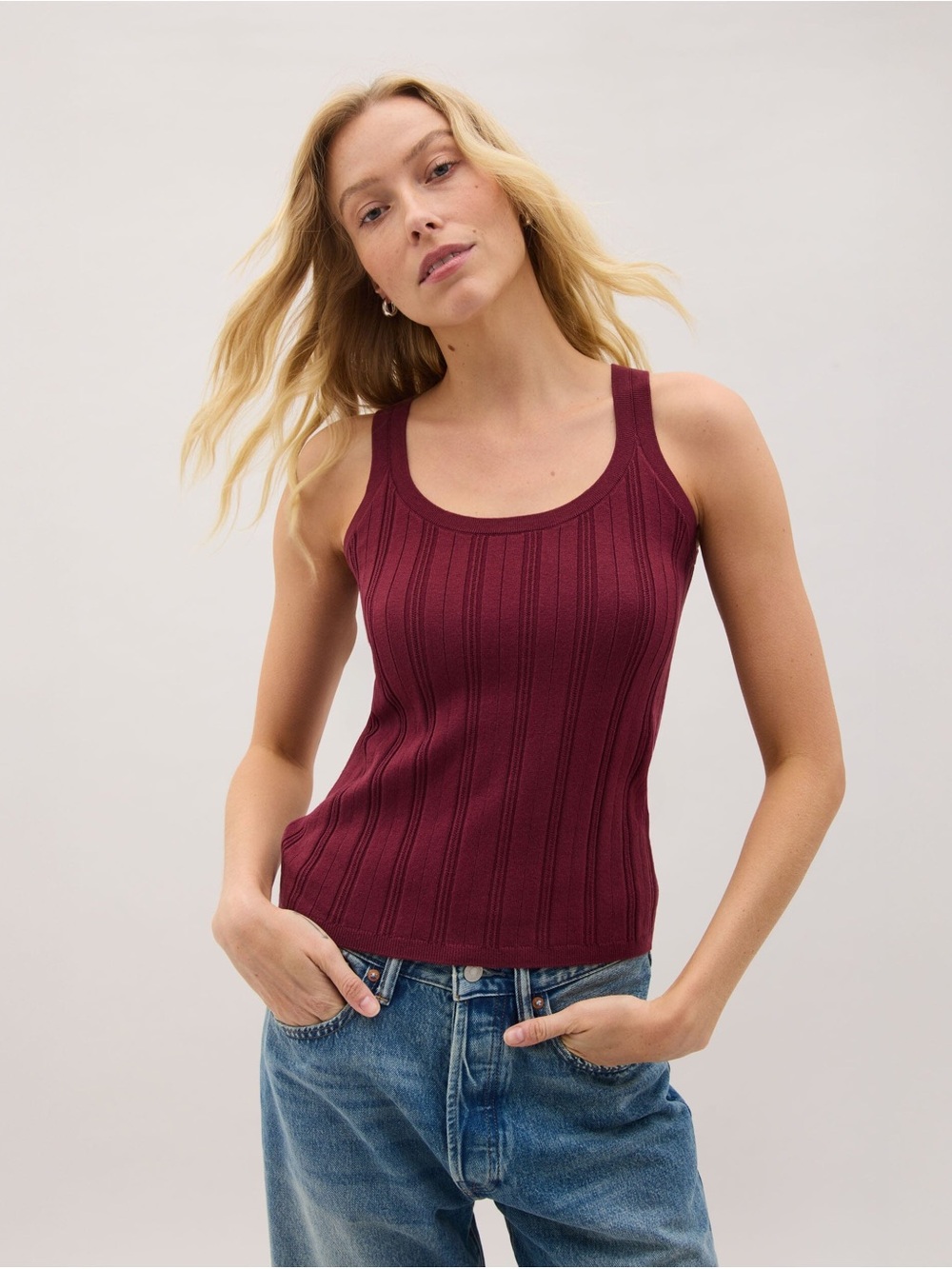 NWT RicherPoorer Monica Tank in Burgundy - Size Small